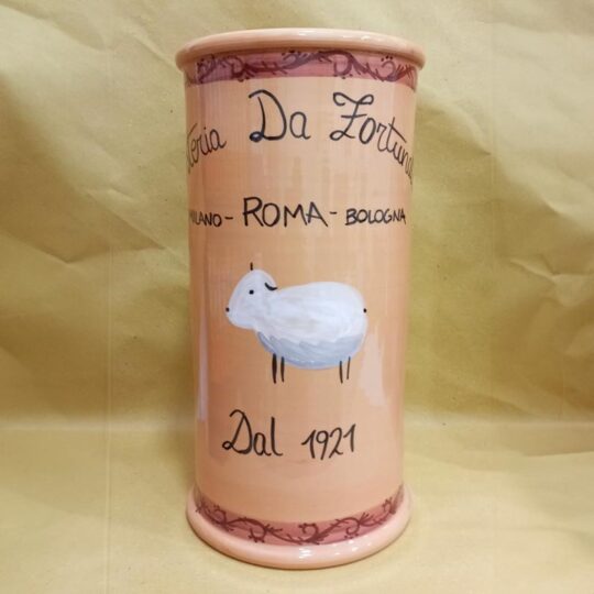 Portaombrelli in terracotta dipinta